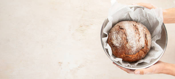 Healthy food baking, pastry. Freshly baked organic bread.