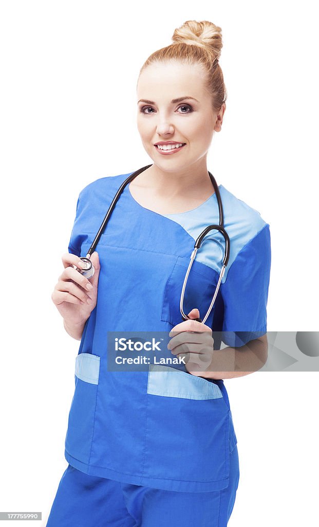 Médico con un estetoscopio - Foto de stock de Adulto libre de derechos