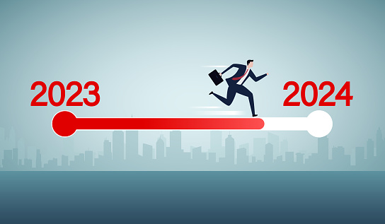 New year, 2024, business target, KPI, progress