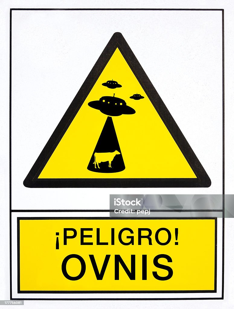 UFOs señal de advertencia - Ilustración de stock de Aire libre libre de derechos