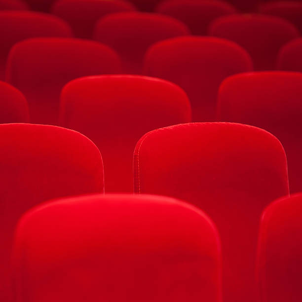istock Red velvet armchairs in the empty auditorium 177756443