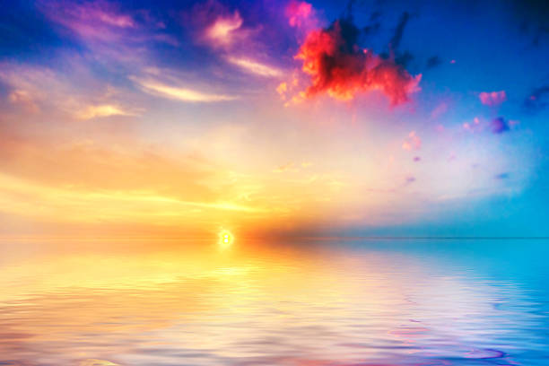 istock Calm sea at sunset. Beautiful sky with clouds 177756633