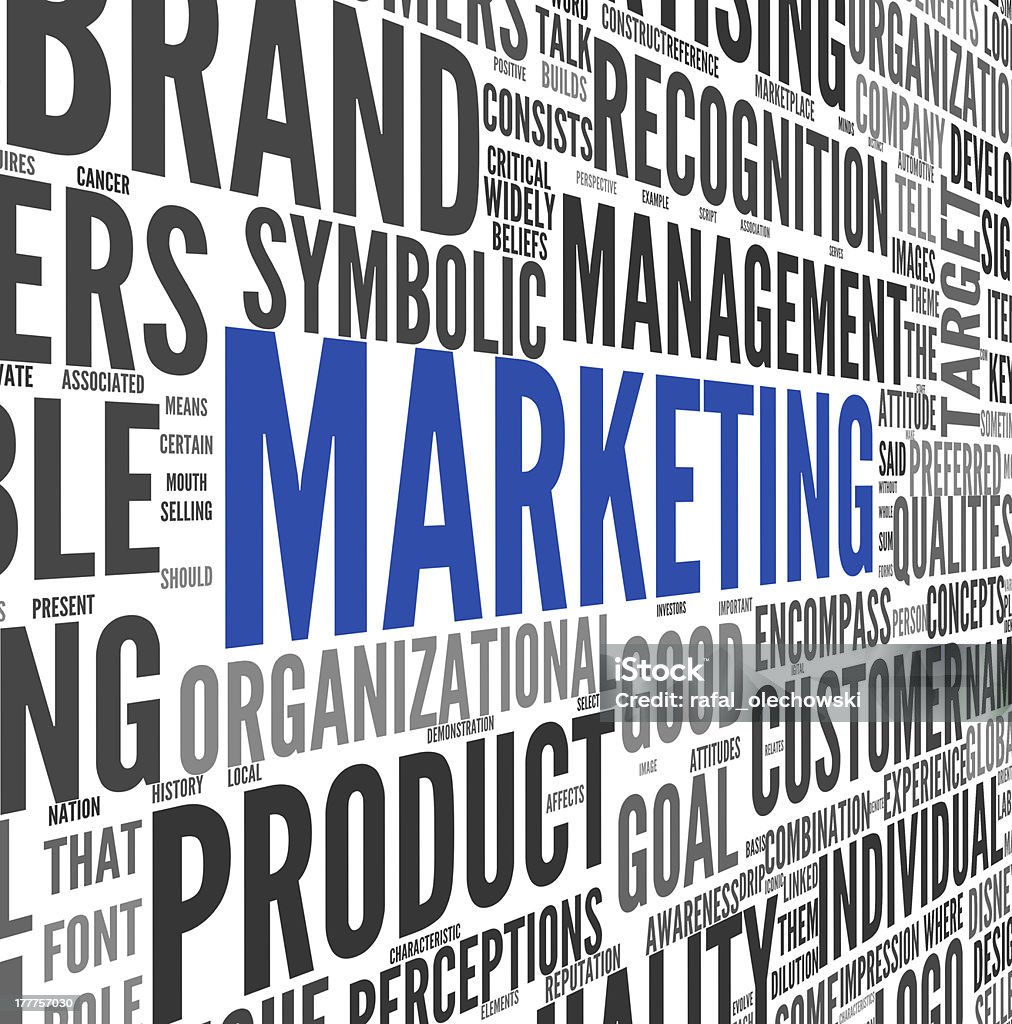 Marketing il concetto in parola tag cloud - Foto stock royalty-free di Nuvola di etichette