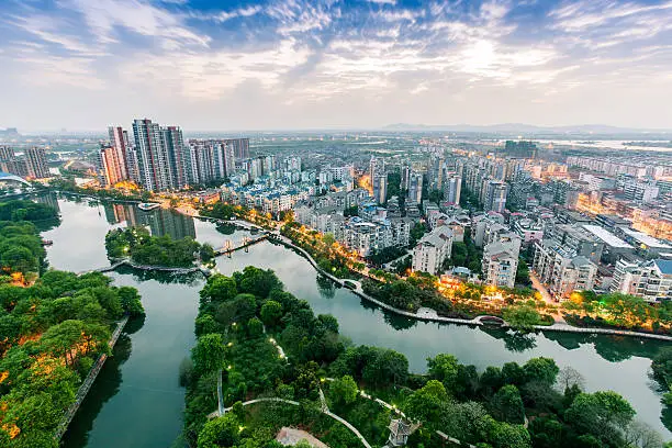 bird view of fuzhou city , Fuzhou city, Jiangxi Province, China