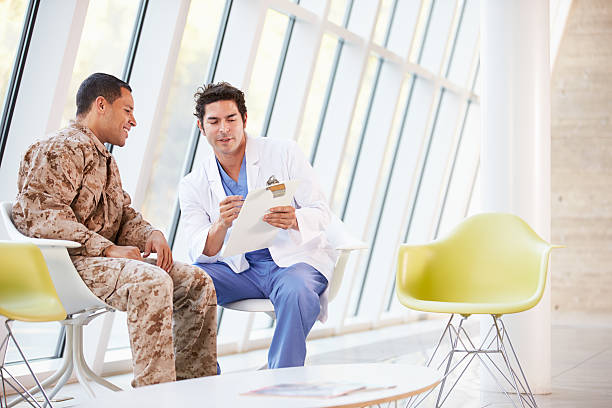 istock Doctor Counselling Soldier Suffering From Stress 177757863