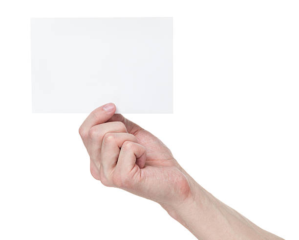 istock adult man hand holding blank medium size paper card 177758024