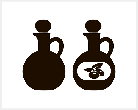 Stencil jug olive icon Food clipart Vector stock illustration EPS 10