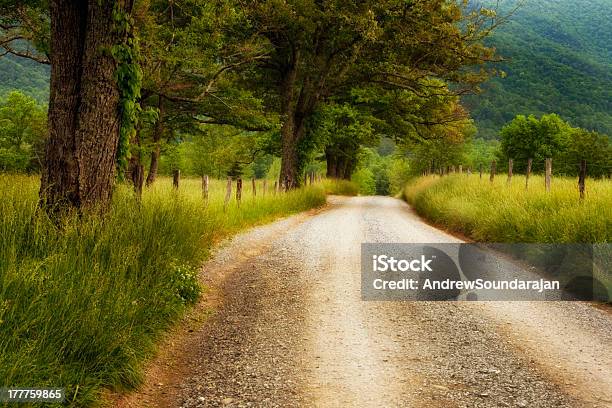 Ogrodzenie Lined Wiejska Droga - zdjęcia stockowe i więcej obrazów Appalachy - Appalachy, Bez ludzi, Cades Cove