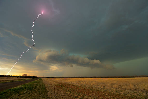 Thunderstorm with Lightning Bolt stock photo