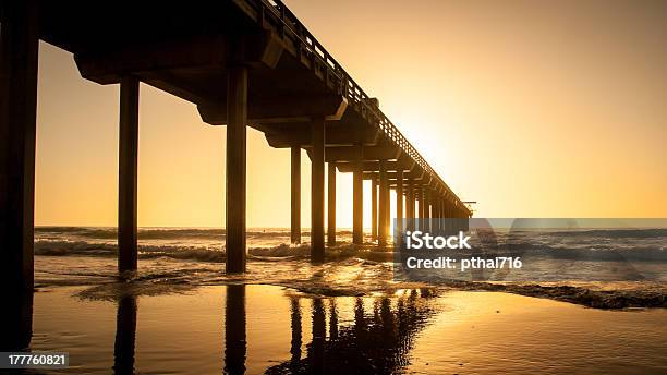 Scripps Pier Stock Photo - Download Image Now - Beach, California, High Tide