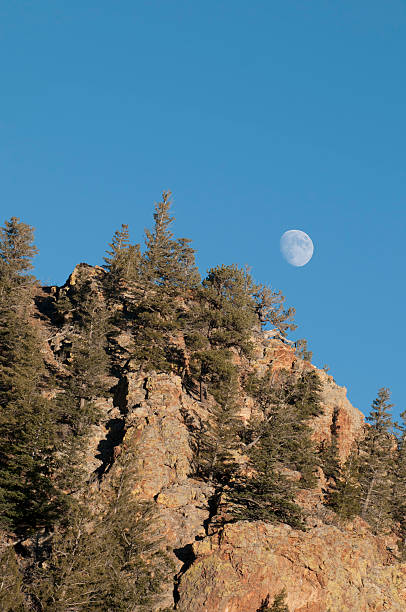 Moon over Crest of Red River Gorge in Late Afternoon