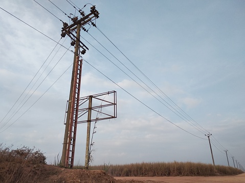 electricity poles in rural areas