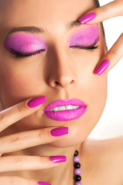 istock gorgeous woman with pink make-up 177762406
