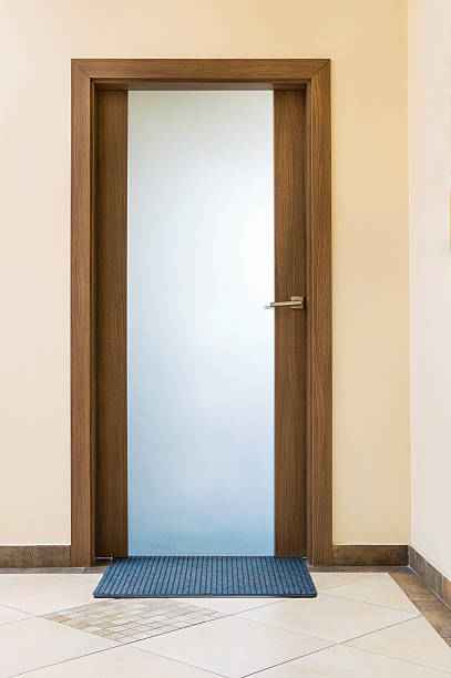 istock Modern closed glass  door 177762703