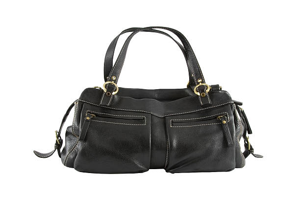 istock Black leather woman bag isolated over white 177763069