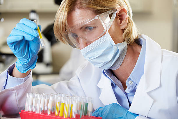istock Female Scientist Studying Test Tube In Laboratory 177763541