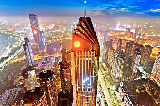 istock birds-eye view City night scene 177763670