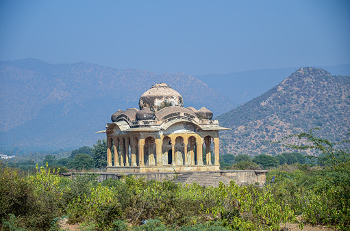 An ancient temple near 17th century Bhangarh Fort in Alwar village, Rajasthan, India.