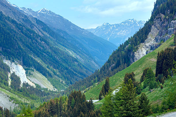 alpine vista desde kaunertaler gletscherstrasse (austria) - kaunertal fotografías e imágenes de stock