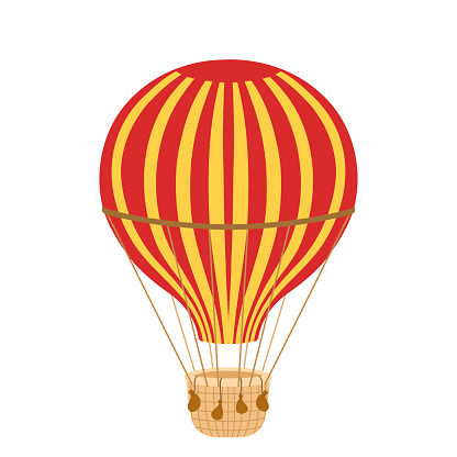 Vintage Hot air balloon. Vector illustration isolated on white