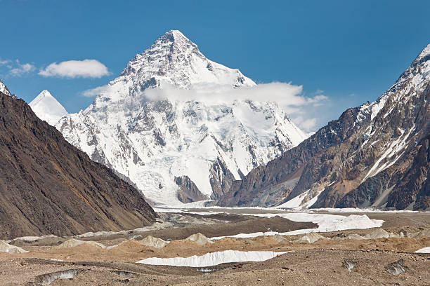K2, the second highest mountain on Earth K2, the second highest mountain in the world. Karakorum Range, Pakistan k2 mountain panorama stock pictures, royalty-free photos & images