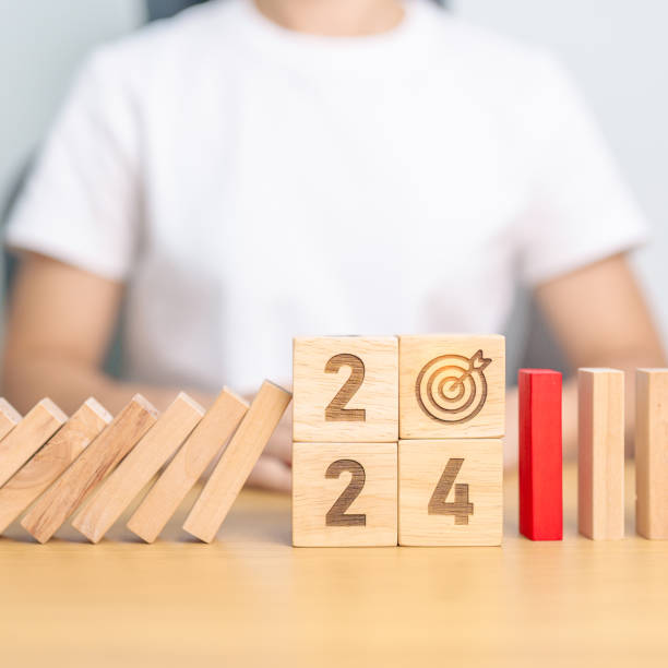 istock 2024 year with falling blocks on table, Risk Management, recession, business financial, Resolution, strategy, goal, New Year planning and inflation economy concepts 1777646060