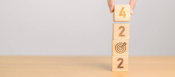 istock 2024 year block with dartboard icon. Goal, Target, Resolution, strategy, plan, Action, mission, motivation, and New Year start concepts 1777646580
