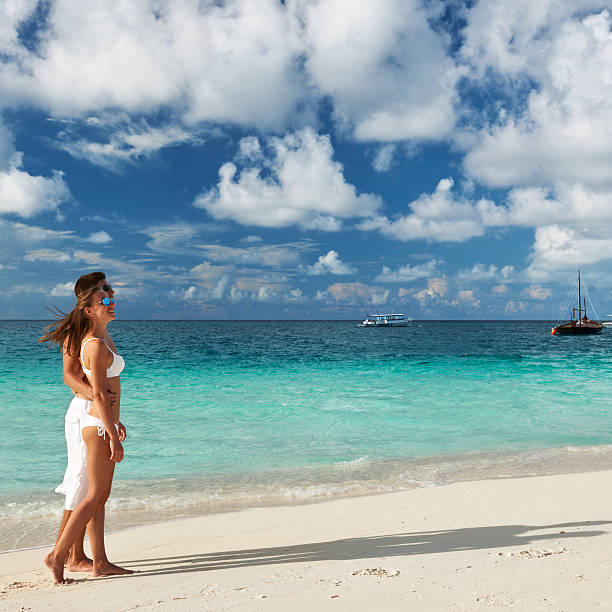 istock Couple on a beach at Maldives 177765115