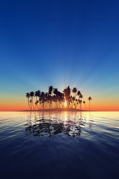 istock silhouette of island sunset 177765380
