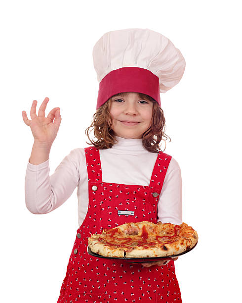 istock beautiful little girl cook with pizza 177765634