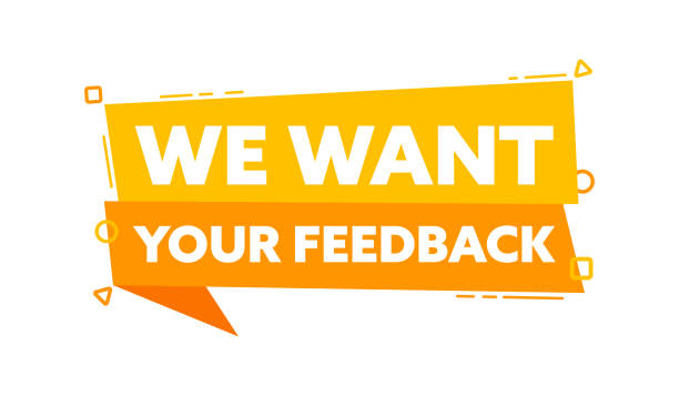 istock Speech bubble with the word We want your feedback yellow label. Vector stock illustration 1777656351
