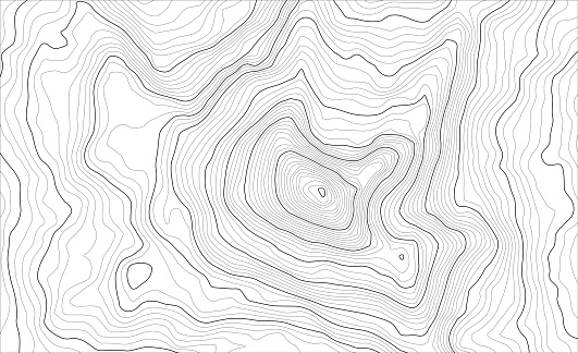 Background of the topographic map. Topo map with elevation. Geographic line mountain relief. Vector illustration