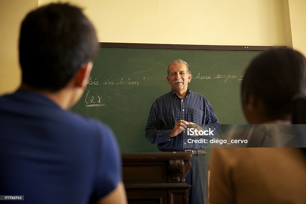 professor de escola pessoas, falando com os alunos em aula de co - Foto de stock de Professor de Faculdade royalty-free