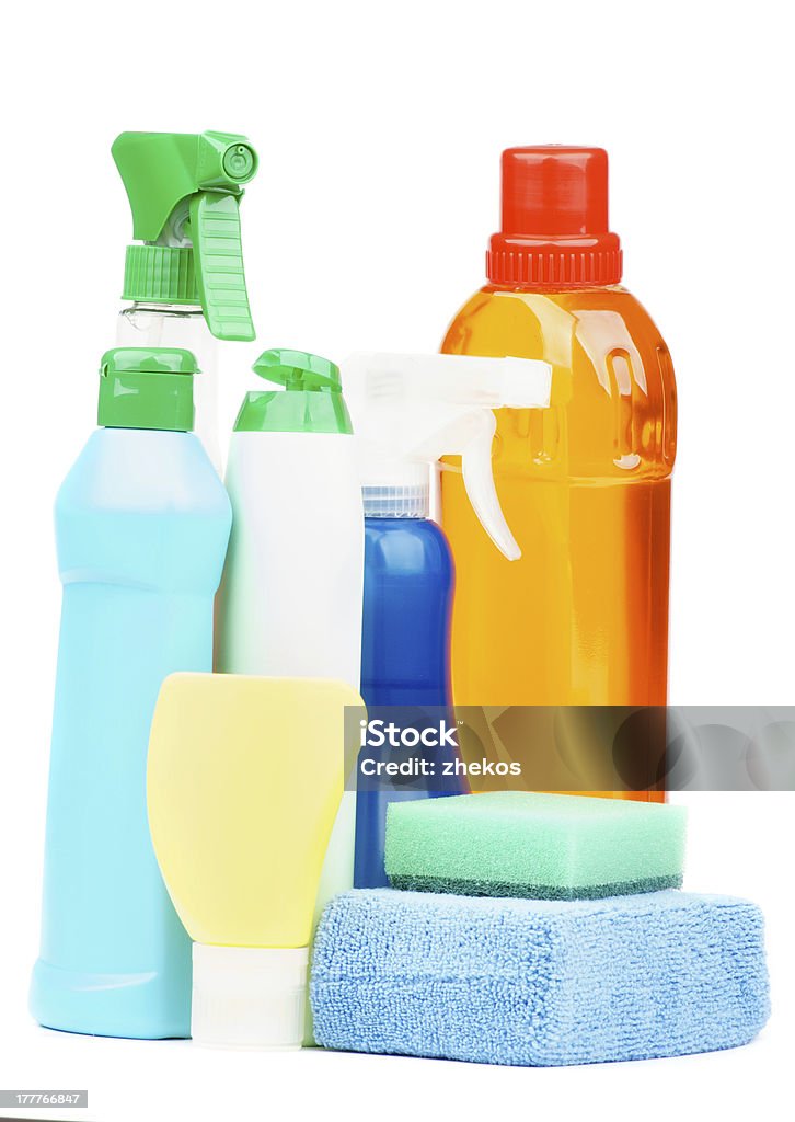 Prodotti per la pulizia - Foto stock royalty-free di Arancione