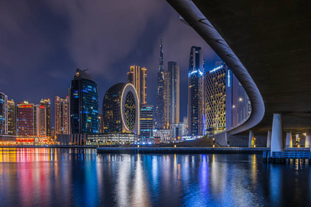 istock Dubai skyline with illuminated buildings 1777671217