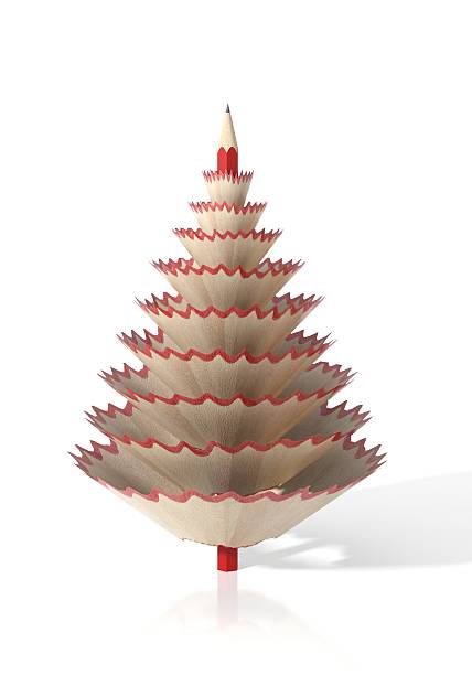 istock Render of tree made with a pencil shavings 177767168