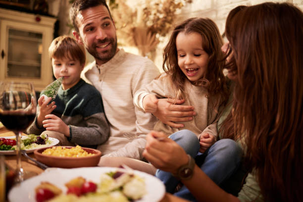 istock Happy family talking during lunch in dining room. 1777672261