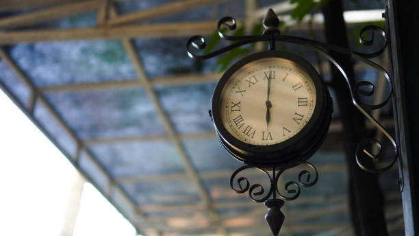 istock Vintage street clock on a iron pole 1777687840