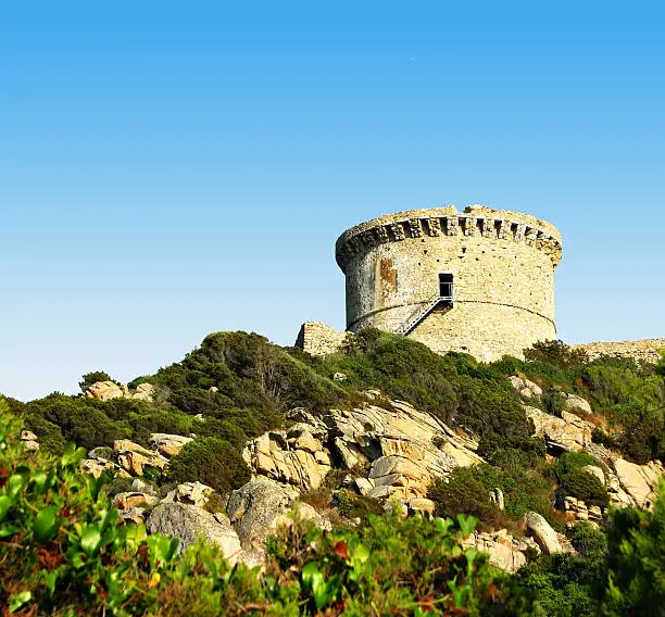 Typical genoese tower of Corsica island