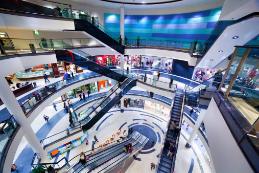 Handrails in shopping malls