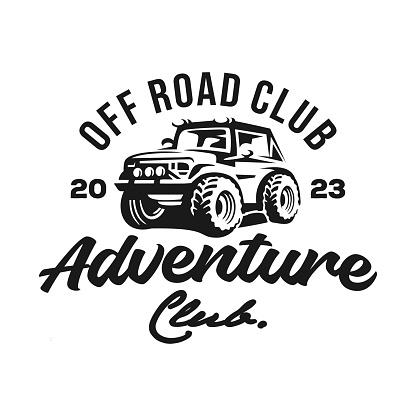 vintage car off road adventure vector template illustration