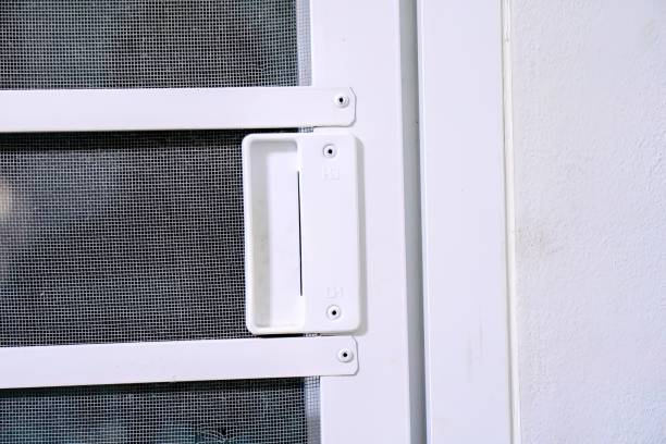 istock a white door with a metal handle. 1777699465