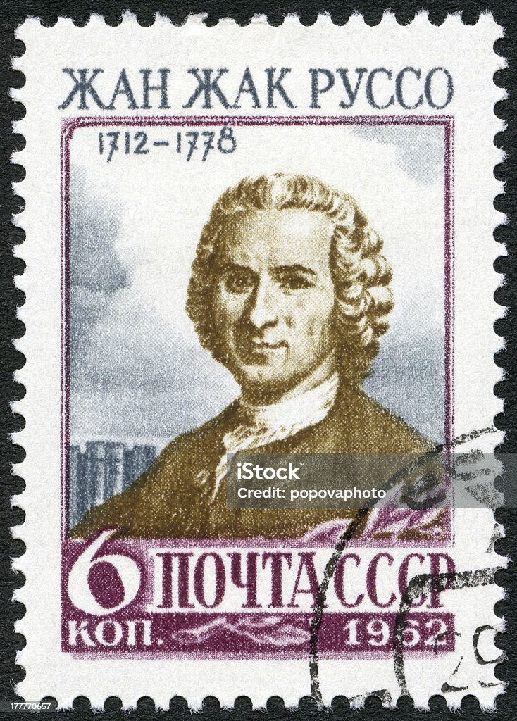 Selo postal URSS 1962 Jean-Jacques Rousseau (1712-1778) - Foto de stock de Jean Jacques Rousseau royalty-free