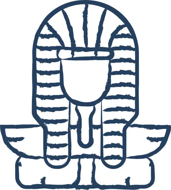 Vector illustration of Egyptian Head hand drawn vector illustration