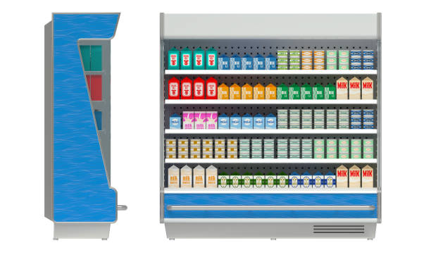 istock Refrigerated display cases for dairy products in a supermarket 1777715066