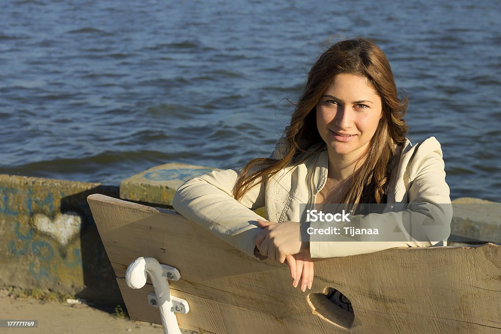 Beauty girl portrait Young fresh woman, face, long hair . Lake Palic in Vojvodina, Serbia. Adolescence Stock Photo