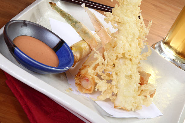 tempura japonés - prepared shrimp skewer rice prepared fish fotografías e imágenes de stock