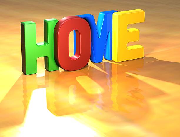 istock Word Home on yellow background 177772453