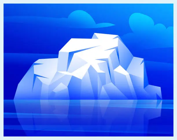Vector illustration of Vector Illustration of Melting of icebergs and glacier Illustration Design. Climate Change, Polar Bear.