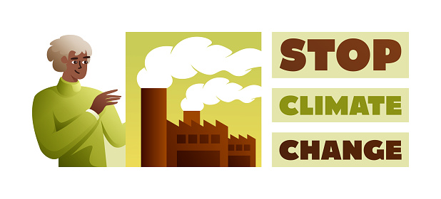 Vector Illustration of Stop Climate Change Illustration Design. Global Warming, Crisis, Danger, Drought, Deforestation, Environment.
